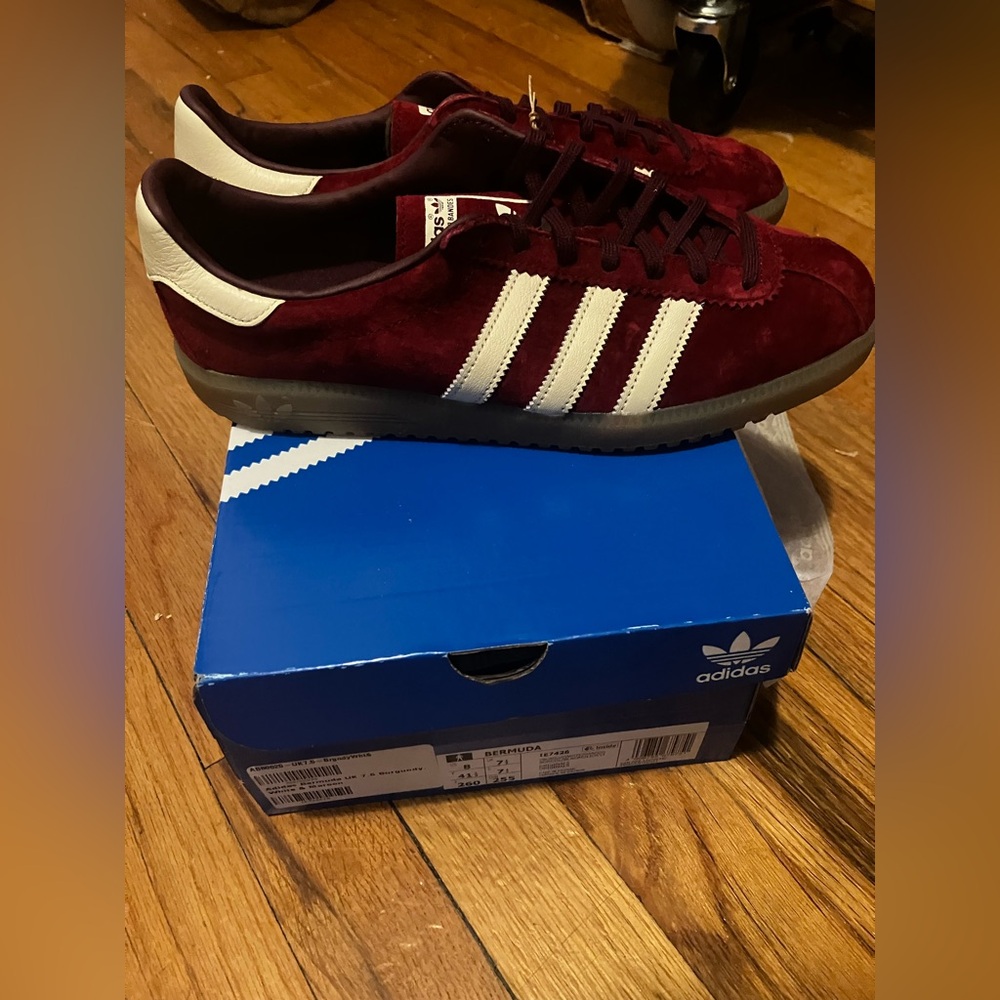adidas Burgundy and White Sneakers